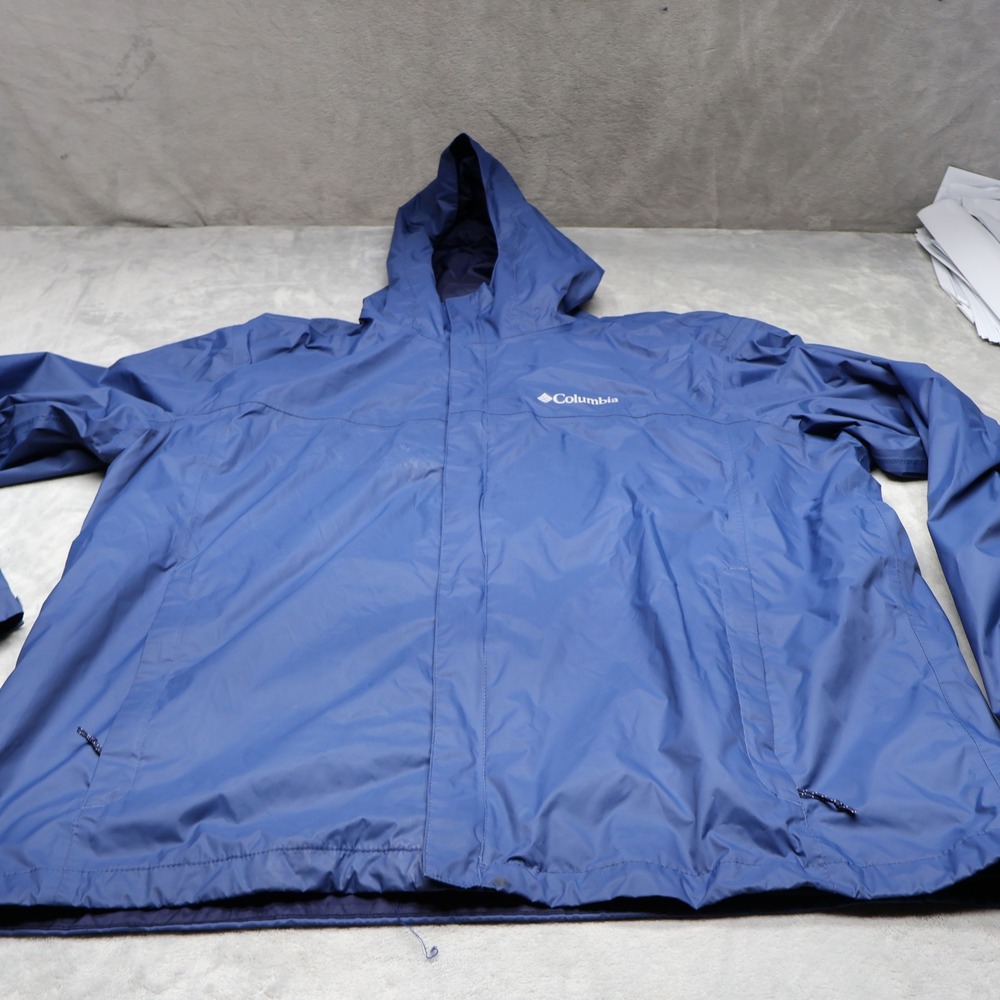 Columbia Jacket Mens XXL Blue Watertight II Waterproof Light Wind Rain Full Zip